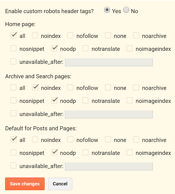 BlogSpot settings