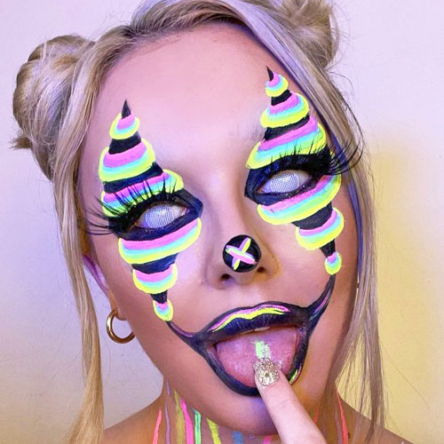 Maquillajes de Halloween terroríficos: neón