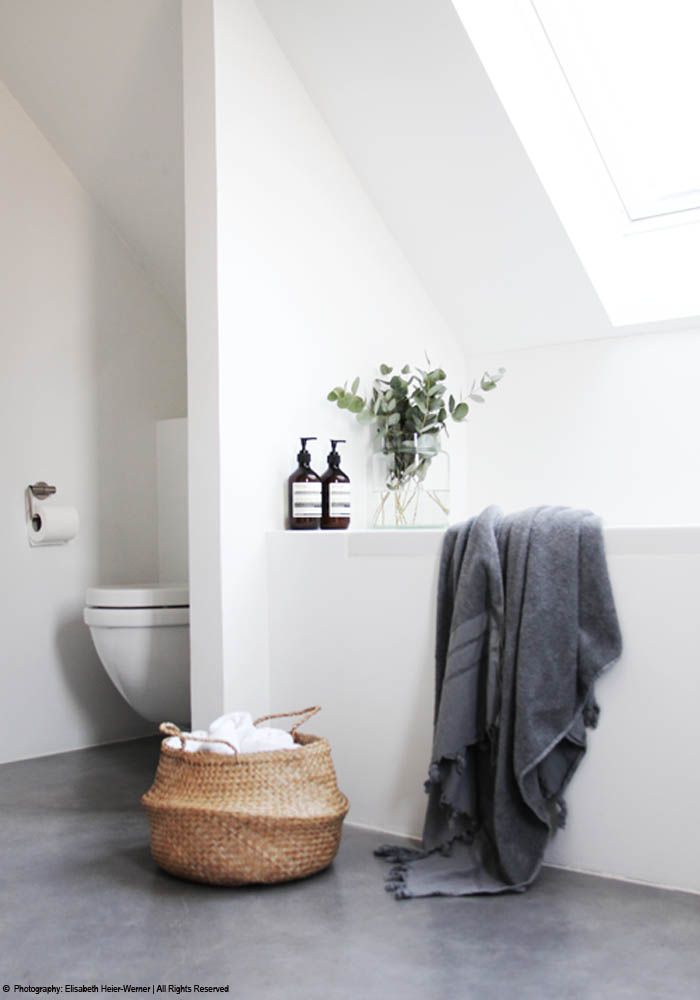 Design Files BODIE and FOU A stunning bathroom with concrete floor