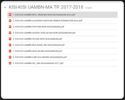  ini merupakan file terbaru yang akan aku bagikan dalam kesempatan kali ini Kisi Kisi UAMBN MA 2017/2018 - SK Ditjen Pendis Nomor 5527