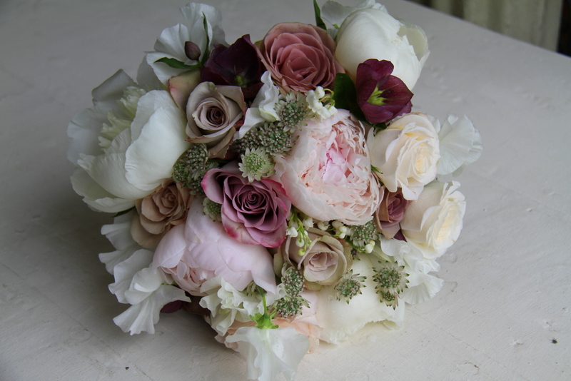 Vintage Bridal Bouquet of Peonies English Garden Roses and Lily of the 