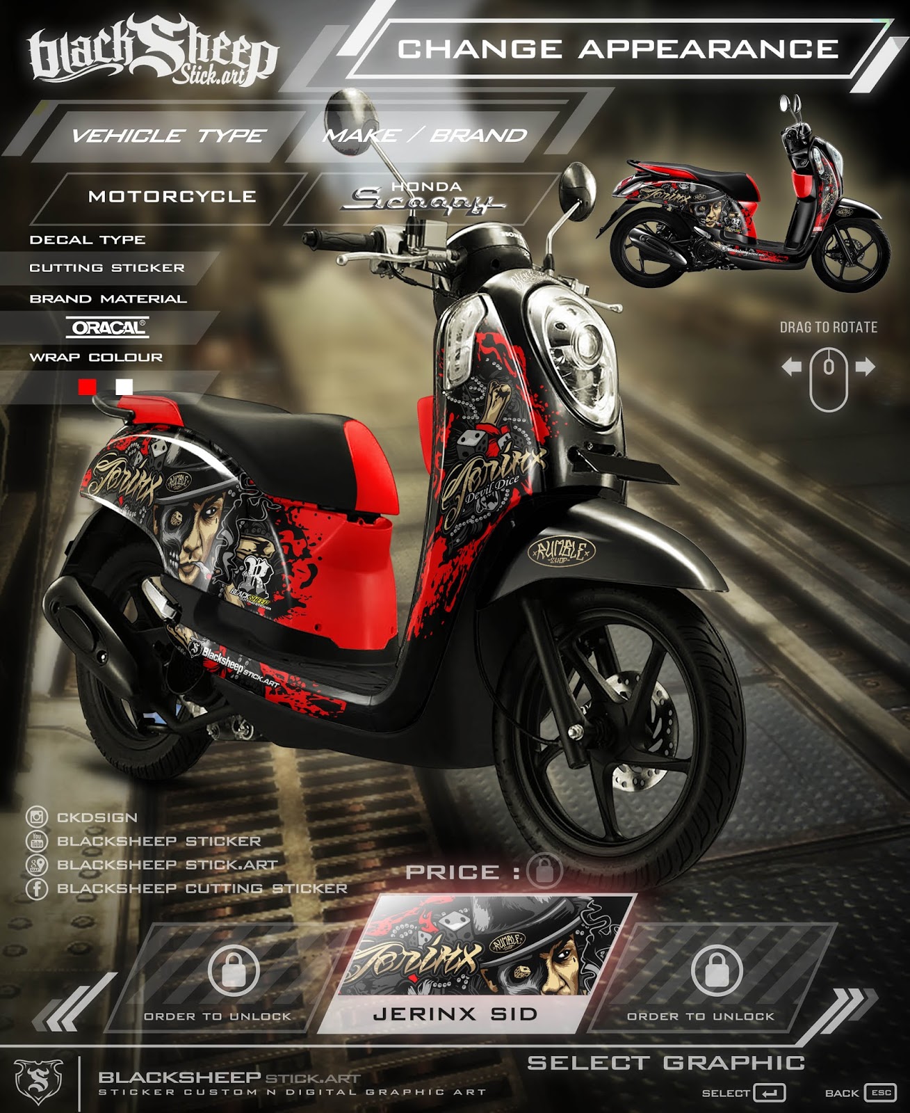 Honda Scoopy Mobile Legends Cutting Sticker Honda Contoh Decal