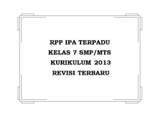 RPP IPA Kelas 7 K13 Revisi Terbaru