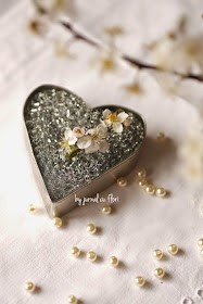 inima metal flori cires perle margele aranjament apple blossom arrangements heart pearls