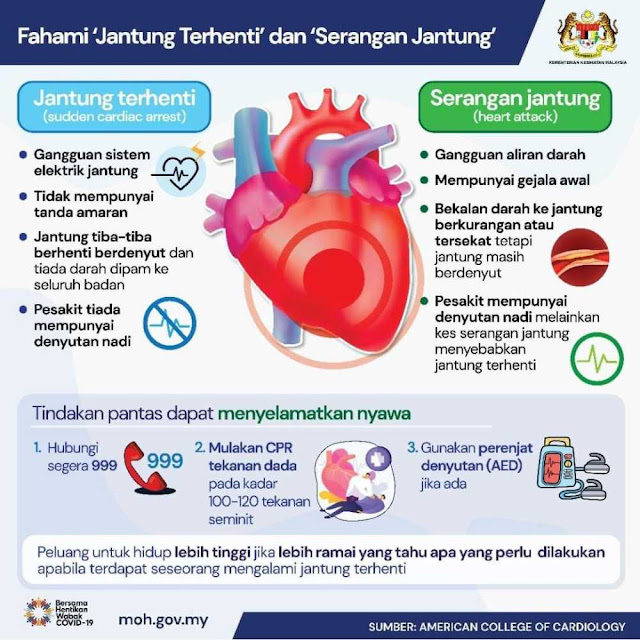 World Heart Day,  Hari Jantung Sedunia, Hari jantung sedunia disambut 29 September setiap tahun, jantung terhenti, perbezaan serangan jantung,