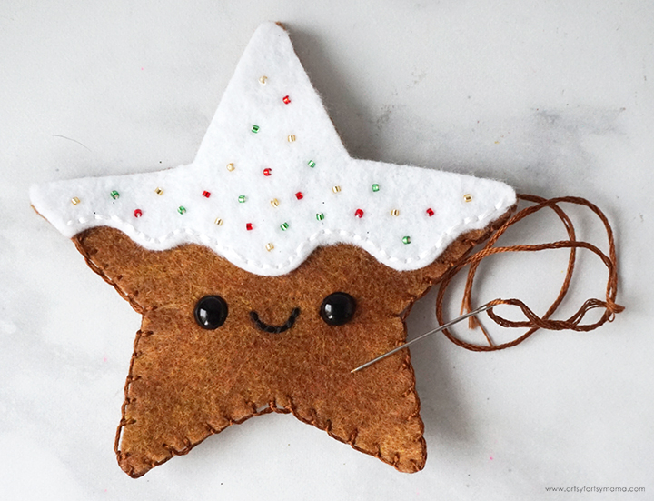 Felt Gingerbread Star Cookie Ornament