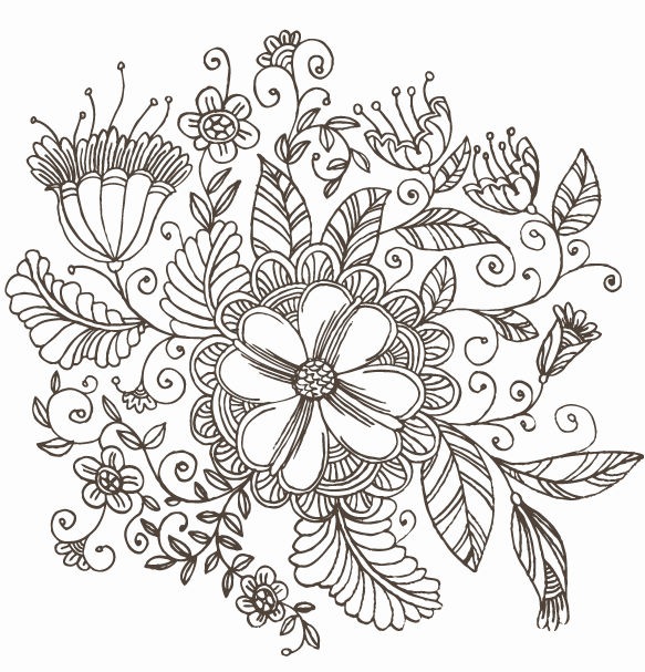 types of flowers drawing Flowers Drawings | 583 x 607
