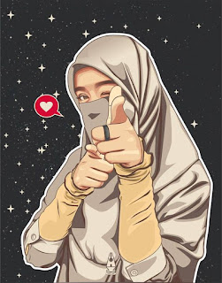 Gambar Kartun Muslimah Comel dan Cantik