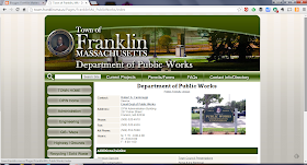 screen grab of Franklin DPW webpage