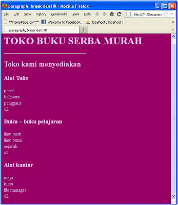 Heading, Paragraf dan Break Pada HTML