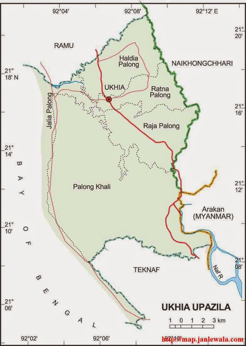ukhia upazila map of bangladesh