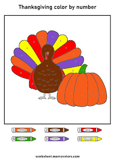 free printable Thanksgiving color by number, Thanksgiving color by number preschool, free printable color by number, color by number worksheets, thanksgiving coloring activity @momovators