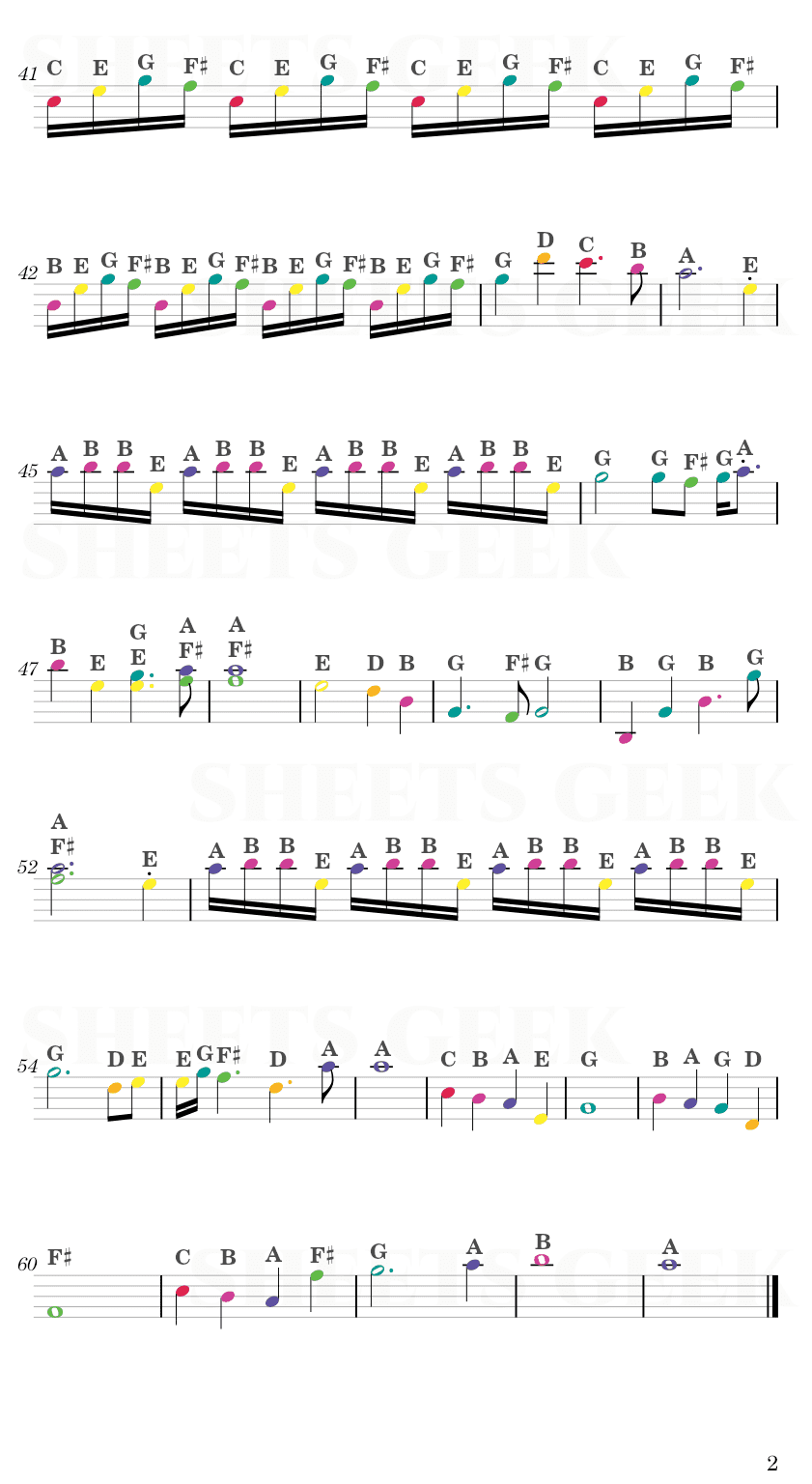 Time - Hans Zimmer (Inception Theme) Easy Sheet Music Free for piano, keyboard, flute, violin, sax, cello page 2