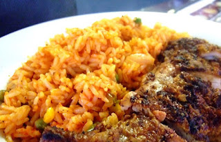 Seafood rice and grilled chicken