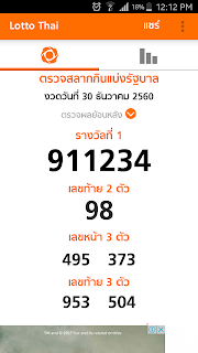 Thai lottery result  30.12.2017