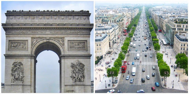 Arco de Triunfo en Étoile, plaza Charles de Gaulle – Vista de los Campos Elíseos desde el Arco de Triunfo