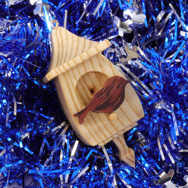 Miniature Birdhouse Ornament, Handmade from Select Grade Hardwoods and Finished with Blend Of Beeswax and Mineral Oil, Collectable