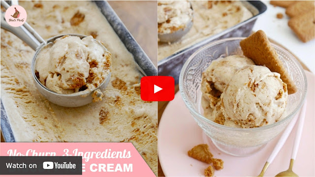 No-Churn 3-Ingredients Biscoff Cookie Ice Cream - quick and easy to make 3-ingredeints recipe, perfect summer dessert for any occasion or event! by BirdsParty.com @BirdsParty #icecream #Biscoff #speculoos #biscofficecream #nochurnicecream #easyicecream #summerdessert #icecreamrecipe