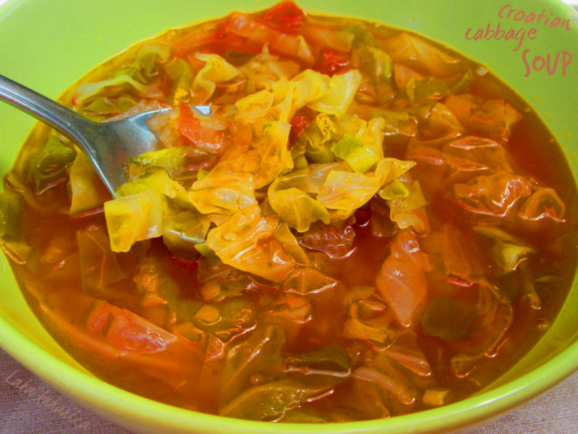 Croatian cabbage soup by Laka kuharica: soup popular in the North-western Croatia usually is prepared in summer.