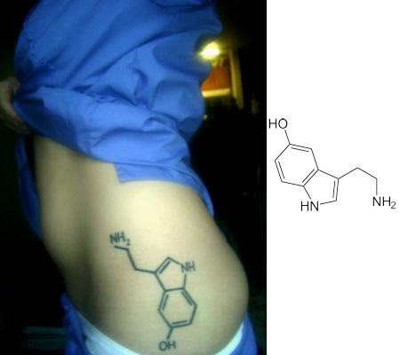 A picture of my serotonine tattoo I don't know that it needs much