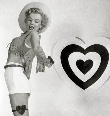 Marylin Monroe as a Valentine Cowgirl Pin-up! Watch out Boyz.