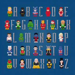 Superhero Alphabet 3 - Cross Stitch PDF Pattern Download