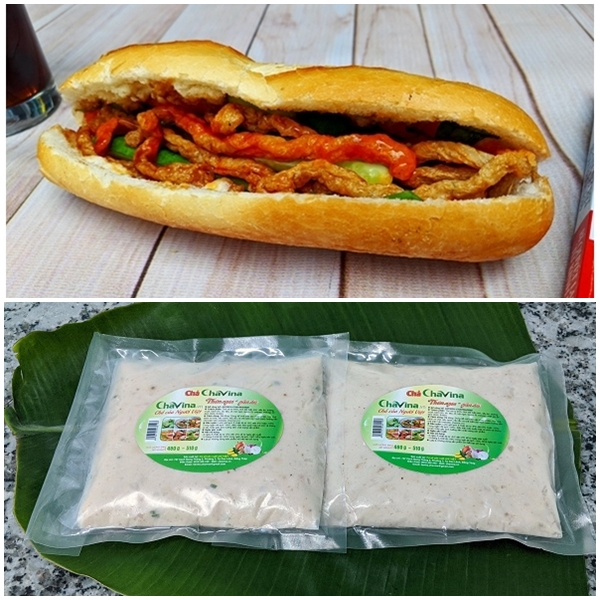 Bánh mì chả basa tươi ép sợi chiên