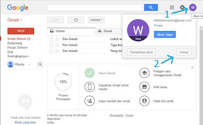 Cara logout email gmail
