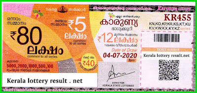 Live: Kerala Lottery Result 04.07.20 Karunya KR-455 Lottery Result 