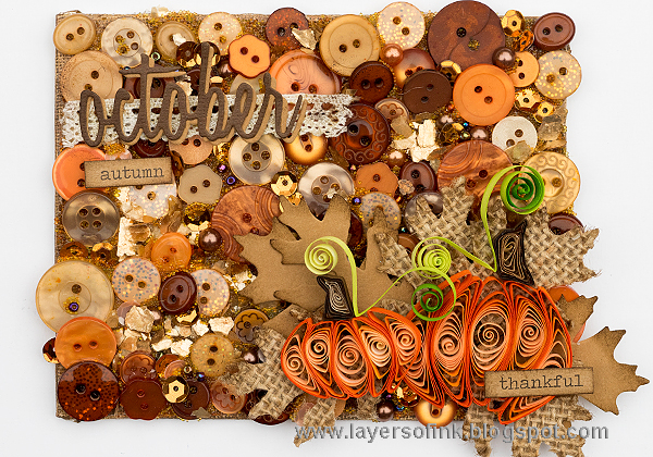 Layers of ink - Autumn Quilling Panel Tutorial by Anna-Karin, with quilled pumpkins.