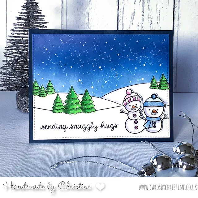 Sunny Studio Stamps: Feeling Frosty and Scenic Route Winter Holiday card by Christine