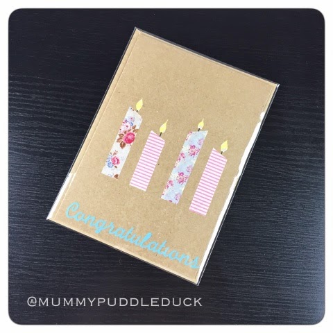 Handmade card with four candles