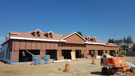 'front' of building facing parking lot