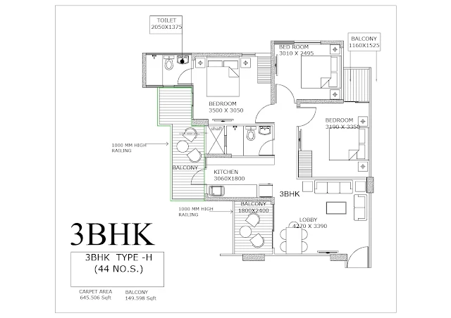 MVN Athens 3BHK FLOOR PLAN