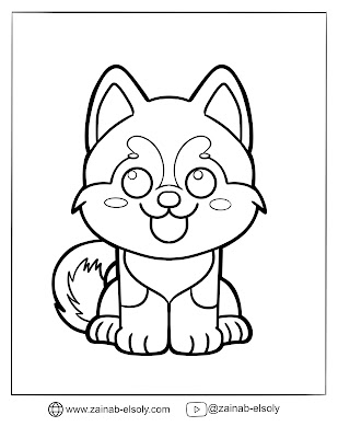 free husky coloring page! Simply download and print the coloring page by clicking on the page