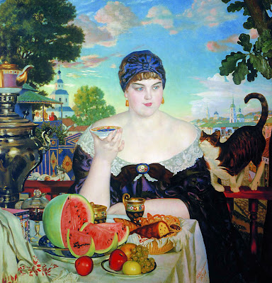   Boris Koustodiev  - la femme du marchand,1918.