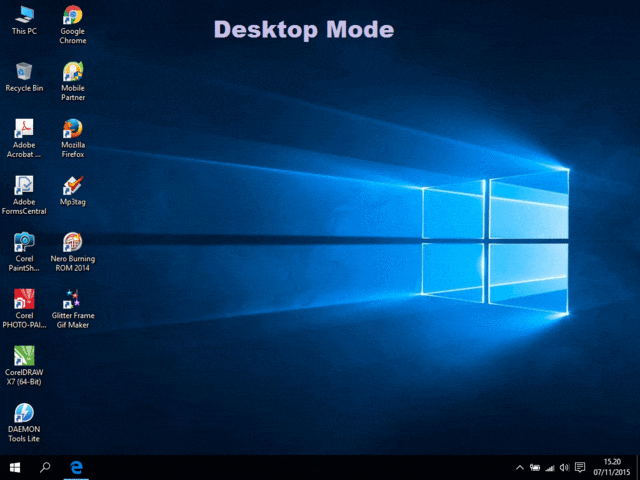 Tampilan Desktop Mode dan Tablet Mode Windows 10 Blog Mas Dory