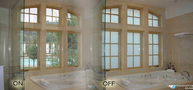 Electric Privacy Glass for a Bathroom