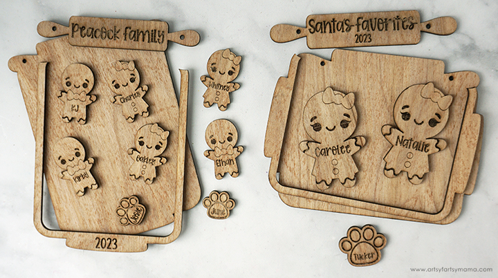 Gingerbread Cookie Sheet Family Ornaments