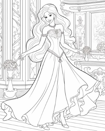 Coloring Pages Barbie Dancing With Elegance And Joy