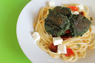 Spinach and Feta Croquettes With Pasta