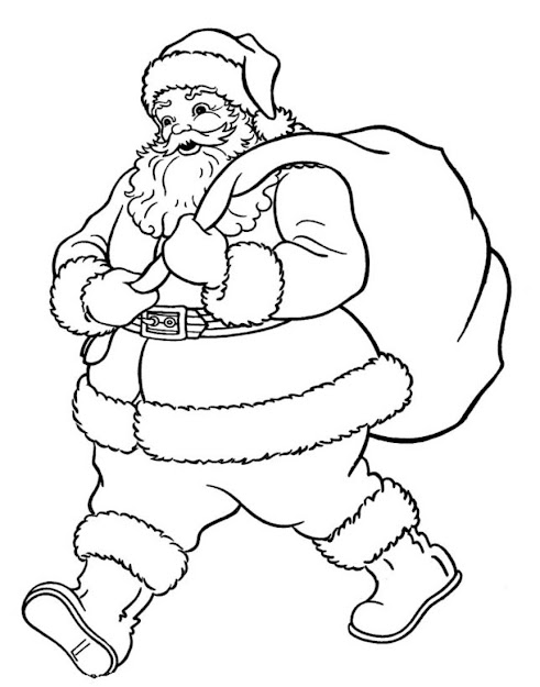 Santa Christmas Coloring Pages Printable Free