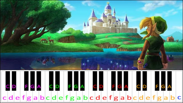 Peaceful Hyrule Castle (The Legend of Zelda: A Link Between Worlds) Piano / Keyboard Easy Letter Notes for Beginners