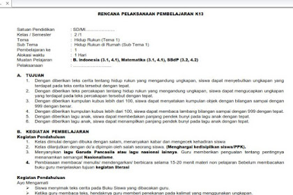 Download RPP 1 Lembar Tingkat SD (Lengkap, Bisa di Edit)