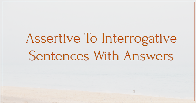Assertive To Interrogative Sentences With Answers