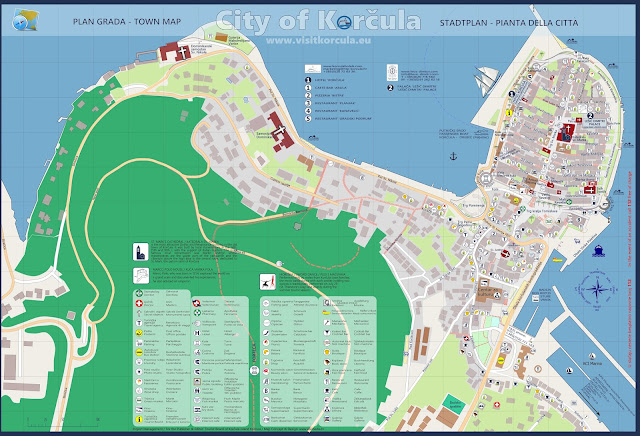 Mapa de Korcula - Croacia