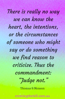 There is really no way we can know the heart, the intentions, or the circumstances of someone