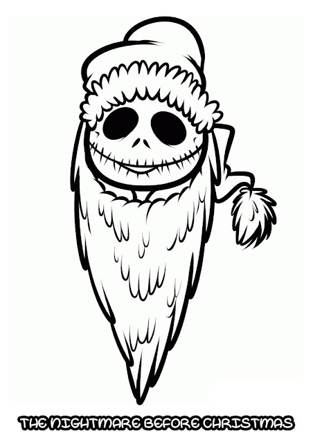 The Nightmare Before Christmas Jack Santa Skellington Coloring Page For Kids