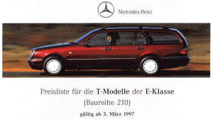 Mercedes-Benz S 210 T-Modell Preisliste 03. März 1997