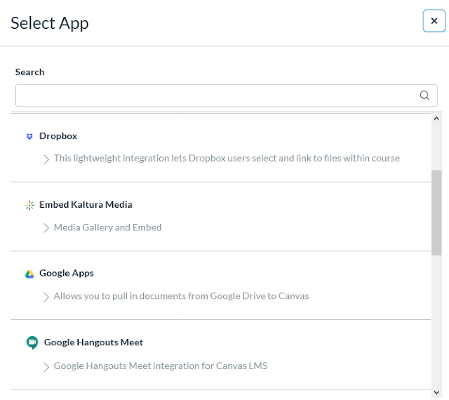 Selecting the Google Hangouts Meet app